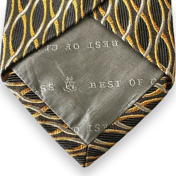 Robert Talbott Best of Class Tie Size 4 x 57 Gold Silver 100% Silk Van Boven - Picture 5 of 8